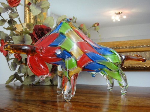 Stier skulptur kristall glas - stier,