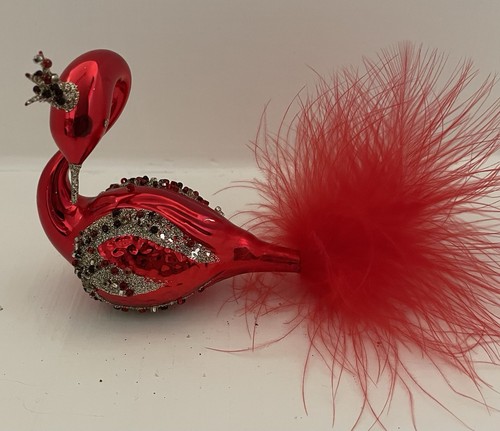 Vetro soffiato rosso perline