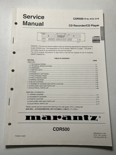 Marantz cdr500 lettore - cdr500,