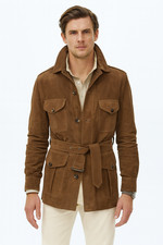 Giacca safari uomo pelle