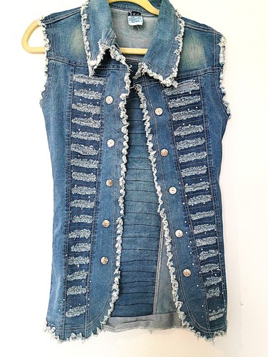 Gilet denim invecchiato - in,