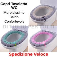Copri Sedile WC in Tessuto Cuscino Seduta Peluche UNIVERSALE Lavabile bagno