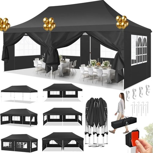 Gazebo pieghevole 3x3m - pieghevole, 3x3m/3x6m