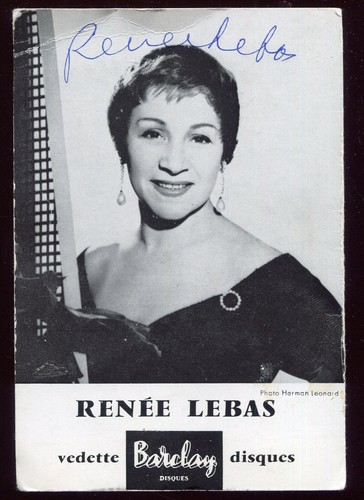 Autographe renée lebas - de,