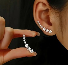 ???ORECCHINI DONNA ACCIAIO ARGENTO CON BRILLANTINI. ???