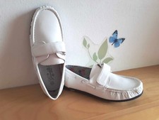 Scarpe bimbo mocassino bianco cerimonia elegante matrimonio comunione barca