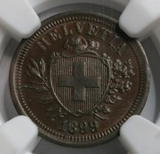 SVIZZERA 1 Rappen 1899 B NGC