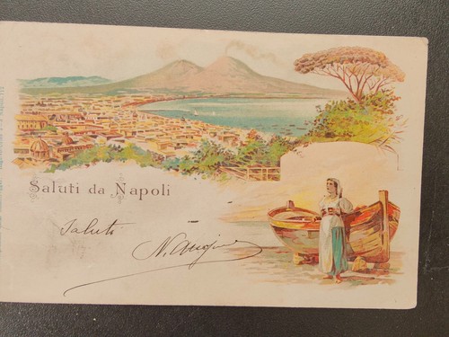 Cartolina napoli 1900 colori - 1900, a