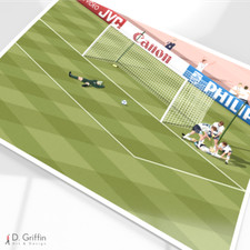 Quadro Paul Gascoigne Gazza Euro 96 Inghilterra calcio calcio arte stampa incorniciato