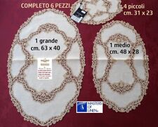 Centri fatti a mano pizzo tombolo cantù con rose e perline completo 6 pezzi