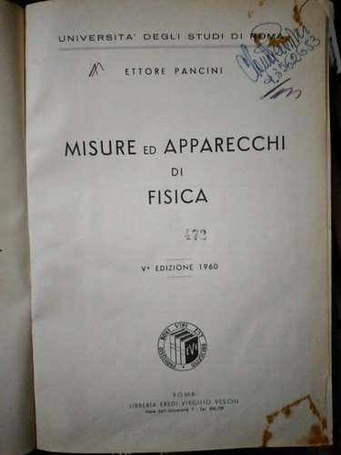 Pancini misure apparecchi - pancini, ed