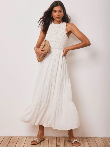 Abito contadino boho bianco