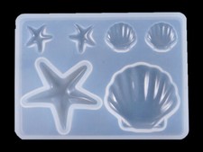 1pz stampo silicone per resina fai da te ciondolo forma conchiglia stella marina