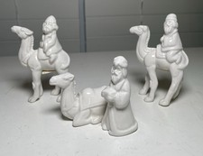 Fitz & Floyd Natività 3 Saggi Cammelli Ceramica Bianca 2,5-3,5" Natale 