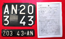 TARGA ORIGINALE ALFA ROMEO 2000 1974 BOLOGNA LICENSE PLATE ITALY VINTAGE OLD  AR