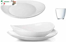 OFFERTA SERVIZIO PIATTI CON BICCHIERI PROMETEO BIANCO BORMIOLI X 6 PERSONE 24 PE