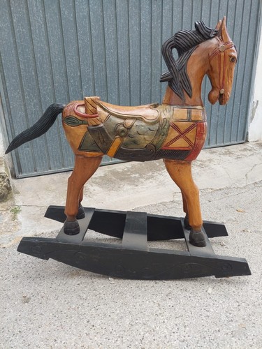 Cavallo dondolo legno - a,