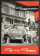 GOGGOMOBIL Foglietto Specifiche Vendita Auto Famiglia 1956