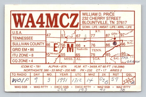 Radioamatore qsl wa4mcz - radioamatore,