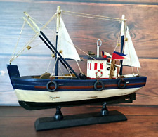 MODELLINO BARCA DA PESCA MARE DEL NORD in LEGNO ARREDO MARINO MOTOPESCA Cm. 24