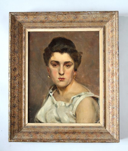 Dipinto olio ritratto donna - di,