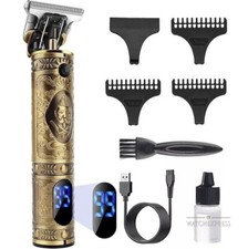 Tagliacapelli Professionale ORO Ricaricabile Barba Capelli Uomo Display LED Lama