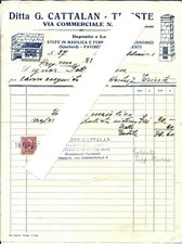 crv 087 1941 TRIESTE-CATTALAN Stufe in maiolica e ferro Sparherd-Fattura bollata