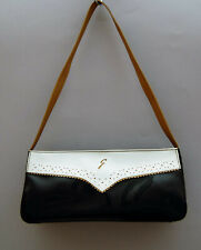 Borsa GATTINONI in VERNICE NERO PANNA con manico k27