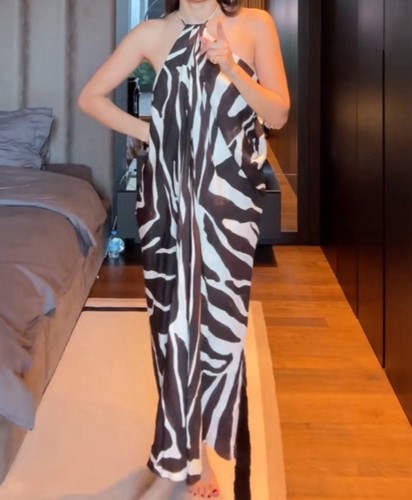 Zara animal print halter - print, dress
