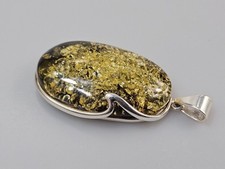 Ciondolo ambra verde collana