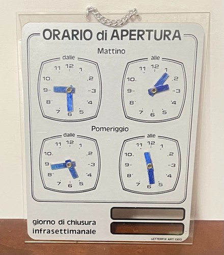Cartello orario apertura - cartello, di