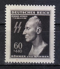 Boemia e Moravia 1943 MNH Mi 131 Sc B20 Reinhard Heydrich, criminale di guerra **