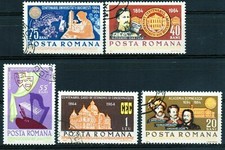 RUMANIA / ROMANIA serie completa  año 1964 yvert nr. 2062/66 usada aniversarios