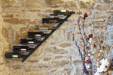 2. Wahl B-Ware scaffale per vino metallo 100 cm parete nero portabottiglie...