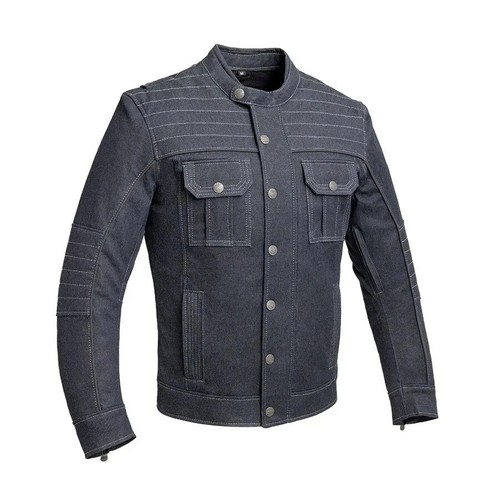 Giacca moto uomo denim grigio - giacca,