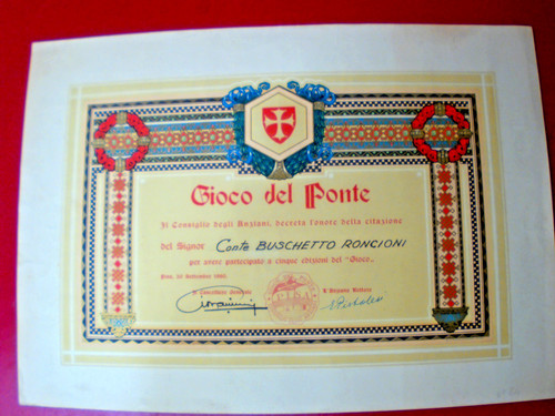 Pisa gioco del ponte diploma - pisa.,