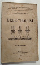 Valentino Pellizzari L'ELETTROLISI con 81 incisioni Editori L'Elettricità 1891