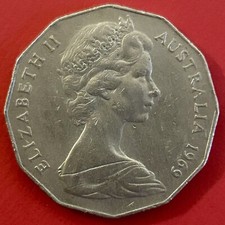 Moneta Australia ( 1969 ) • Elizabeth ll • 50 Cents • Canguro • Grado BB