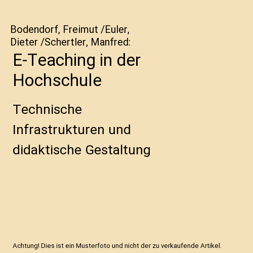 Teaching der hochschule - e-teaching,