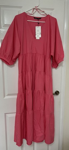 Abito midi rosa zara taglia - abito,