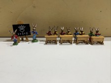 VINTAGE WOOD RABBIT HAND MADE PAINTED SCUOLA DEI CONIGLIETTI PASQUALI