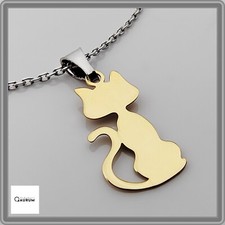 Collana Ciondolo Gatto in Argento 925 Girocollo Donna Ragazza Amante Animali