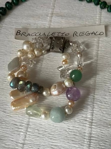 Collana malachite pietra dura - (pietra,