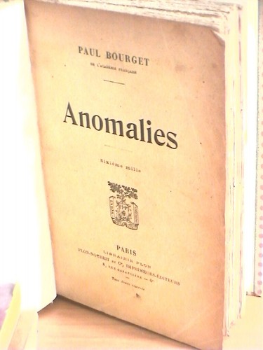 Anomalies paul borget plon - anomalies,