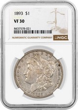 1893 $1 Morgan Silver Dollar