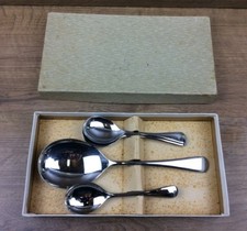 Set of 7 Vintage Sheffield Stainless Chromium Plated Dessert Spoons - Boxed