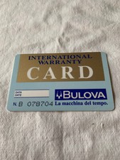 BULOVA Card International Warranty originale NUOVO