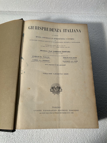 Giurisprudenza italiana 1935 - italiana,