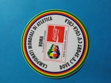 PUBBLICITA'  ADESIVO 1987 COCA COLA SPONSOR CAMPIONATI DEL MONDO ATLETICA ROMA