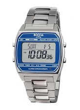 Boccia Titanium 3738-06 Orologio Uomo Digitale Titanio Argento Blu Ø40mm